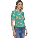 Seamless-pattern-cute-cat-cartoon-with-hand-drawn-style Puffed Short Sleeve Button Up Jacket View3