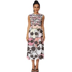 Cute-dog-seamless-pattern-background Sleeveless Round Neck Midi Dress by Salman4z