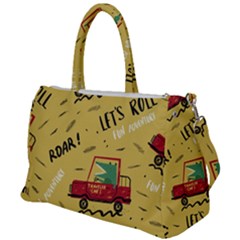 Childish-seamless-pattern-with-dino-driver Duffel Travel Bag by Salman4z