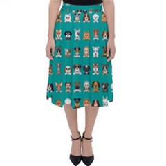 Different-type-vector-cartoon-dog-faces Classic Midi Skirt by Salman4z