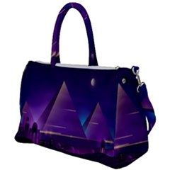 Egyptian-pyramids-night-landscape-cartoon Duffel Travel Bag by Salman4z