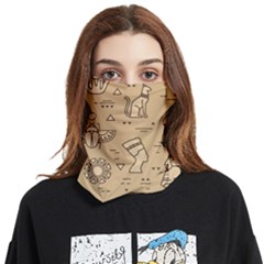 Egyptian-seamless-pattern-symbols-landmarks-signs-egypt Face Covering Bandana (two Sides) by Salman4z