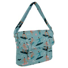 Beach-surfing-surfers-with-surfboards-surfer-rides-wave-summer-outdoors-surfboards-seamless-pattern- Buckle Messenger Bag by Salman4z