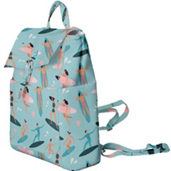 Beach-surfing-surfers-with-surfboards-surfer-rides-wave-summer-outdoors-surfboards-seamless-pattern- Buckle Everyday Backpack by Salman4z