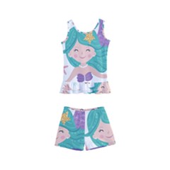 Set-cute-mermaid-seaweeds-marine-inhabitants Kids  Boyleg Swimsuit by Salman4z