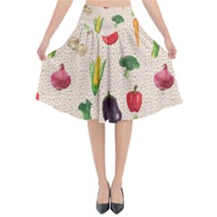 Vegetables Flared Midi Skirt by SychEva