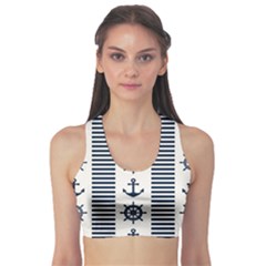 Nautical-seamless-pattern-vector-illustration Sports Bra by Salman4z