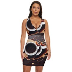 Coffee Cafe Espresso Drink Beverage Draped Bodycon Dress by Ravend