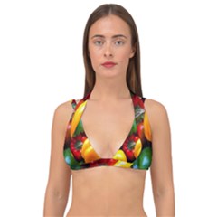Colorful Capsicum Double Strap Halter Bikini Top by Sparkle