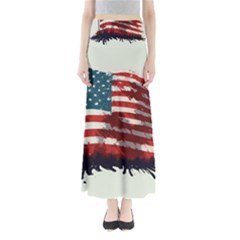 Patriotic Usa United States Flag Old Glory Full Length Maxi Skirt by Ravend