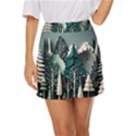 Forest Papercraft Trees Background Mini Front Wrap Skirt View1