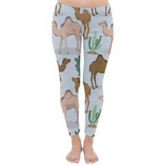 Camels-cactus-desert-pattern Classic Winter Leggings by Salman4z