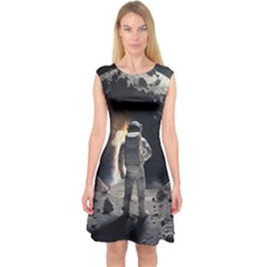 Astronaut Space Walk Capsleeve Midi Dress by danenraven