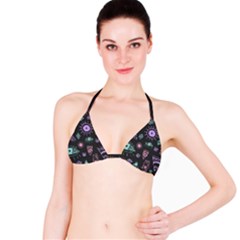 Vintage-seamless-pattern-with-tribal-art-african-style-drawing Bikini Top by Salman4z