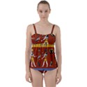 Ancient-egyptian-religion-seamless-pattern Twist Front Tankini Set View1