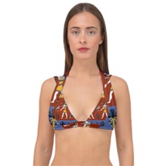Ancient-egyptian-religion-seamless-pattern Double Strap Halter Bikini Top by Salman4z