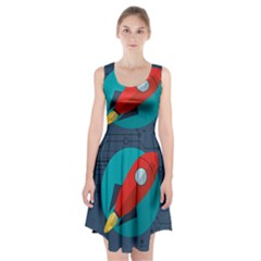 Rocket-with-science-related-icons-image Racerback Midi Dress by Salman4z