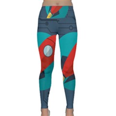 Rocket-with-science-related-icons-image Lightweight Velour Classic Yoga Leggings by Salman4z