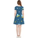 Seamless-pattern-ufo-with-star-space-galaxy-background Inside Out Cap Sleeve Dress View4