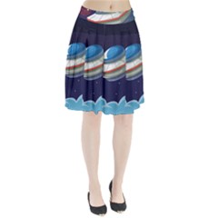 Ufo-alien-spaceship-galaxy Pleated Skirt by Salman4z