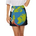 Spaceship-design Mini Front Wrap Skirt View1