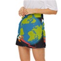 Spaceship-design Mini Front Wrap Skirt View2