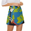 Spaceship-design Mini Front Wrap Skirt View3