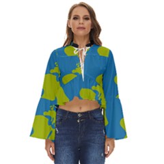 Spaceship-design Boho Long Bell Sleeve Top by Salman4z