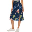 Seamless-pattern-with-funny-aliens-cat-galaxy Midi Panel Skirt View2