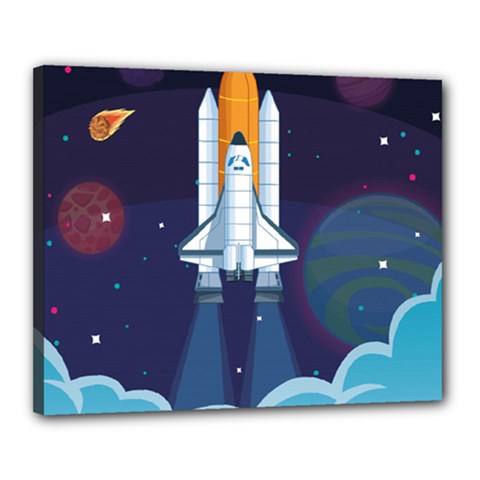 Spaceship-milkyway-galaxy Canvas 20  X 16  (stretched) by Salman4z