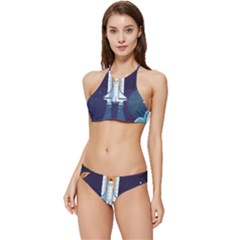 Spaceship-milkyway-galaxy Banded Triangle Bikini Set by Salman4z