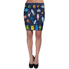 Big-set-cute-astronauts-space-planets-stars-aliens-rockets-ufo-constellations-satellite-moon-rover-v Bodycon Skirt by Salman4z