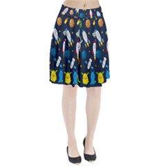 Big-set-cute-astronauts-space-planets-stars-aliens-rockets-ufo-constellations-satellite-moon-rover-v Pleated Skirt by Salman4z