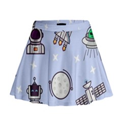 Seamless-pattern-with-space-theme Mini Flare Skirt by Salman4z