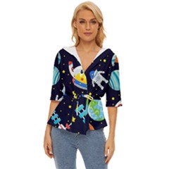 Space-seamless-pattern   - Lightweight Drawstring Hooded Top by Salman4z