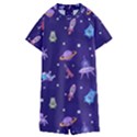 Space-seamless-pattern Kids  Boyleg Half Suit Swimwear View1