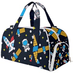 Seamless-adventure-space-vector-pattern-background Burner Gym Duffel Bag by Salman4z
