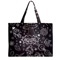 Vector-flat-space-design-background-with-text Zipper Mini Tote Bag by Salman4z