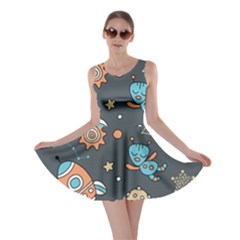 Space-seamless-pattern Skater Dress by Salman4z