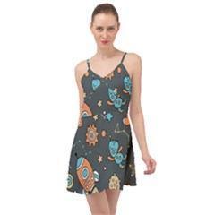 Space-seamless-pattern Summer Time Chiffon Dress by Salman4z