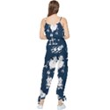 White-robot-blue-seamless-pattern Sleeveless Tie Ankle Chiffon Jumpsuit View2