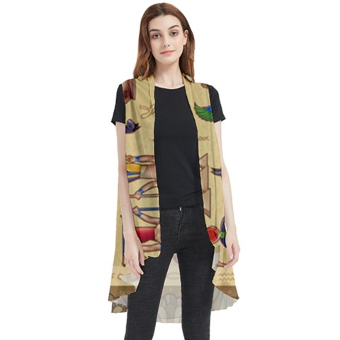 Egypt-horizontal-illustration Sleeveless Chiffon Waistcoat Shirt by Salman4z