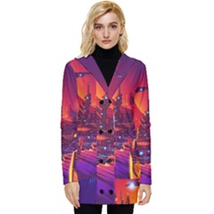 Far-future-human-colonization Button Up Hooded Coat  by Salman4z