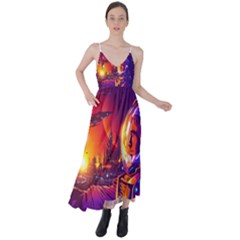Far-future-human-colonization Tie Back Maxi Dress by Salman4z