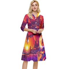 Far-future-human-colonization Classy Knee Length Dress by Salman4z