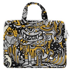 Crazy-abstract-doodle-social-doodle-drawing-style Macbook Pro 13  Double Pocket Laptop Bag by Salman4z
