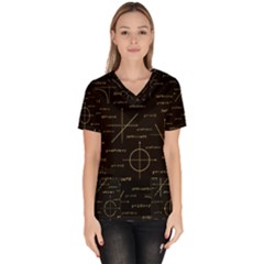 Abstract-math Pattern Women s V-neck Scrub Top by Salman4z