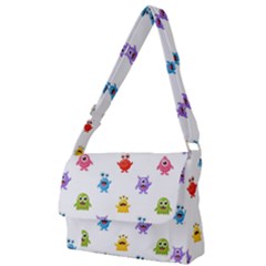 Seamless-pattern-cute-funny-monster-cartoon-isolated-white-background Full Print Messenger Bag (l) by Salman4z