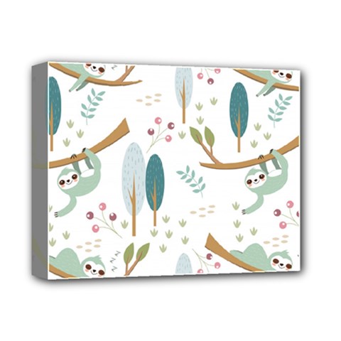 Pattern-sloth-woodland Deluxe Canvas 14  X 11  (stretched) by Salman4z