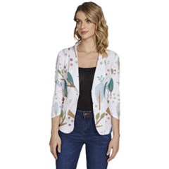 Pattern-sloth-woodland Women s One-button 3/4 Sleeve Short Jacket by Salman4z